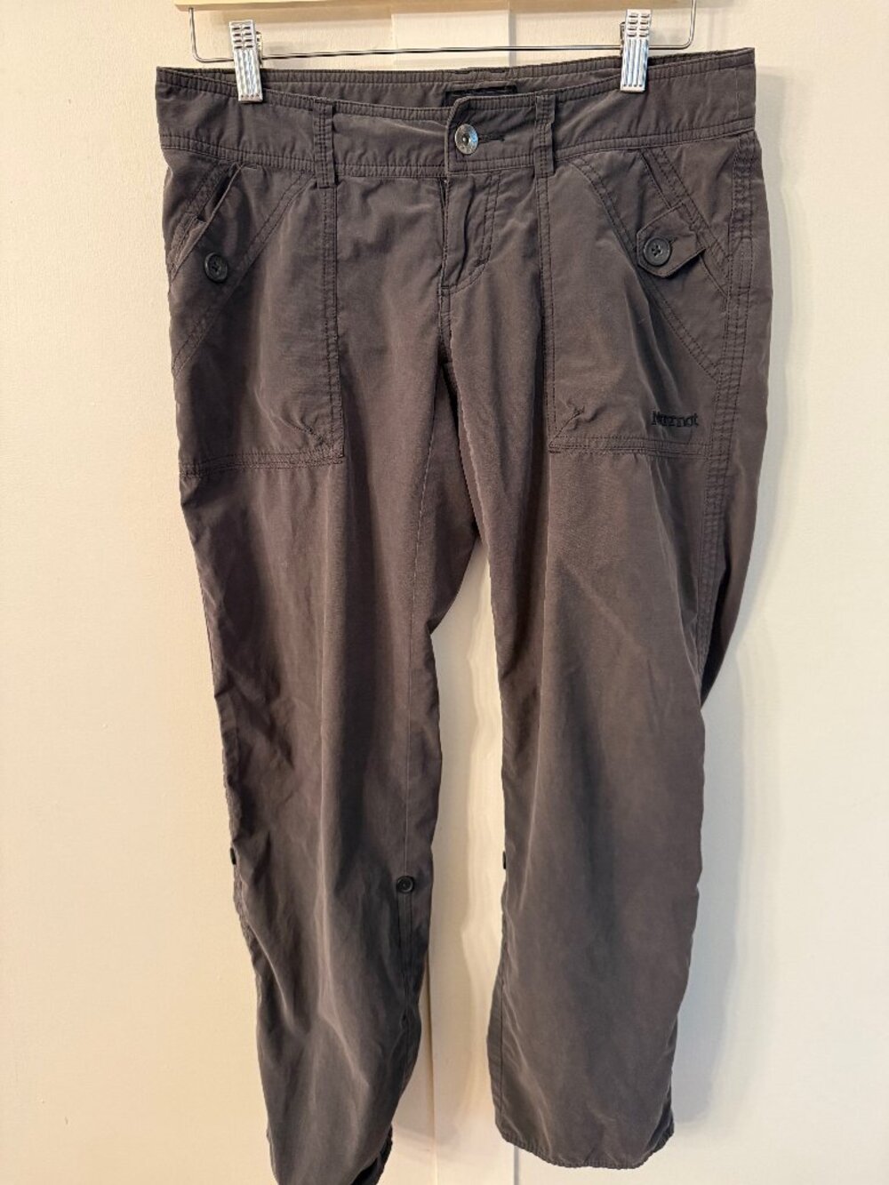Marmot Ginny Grey Convertible‎ Roll Tab Hiking Pants Women's 4 Outdoor Gorpcore